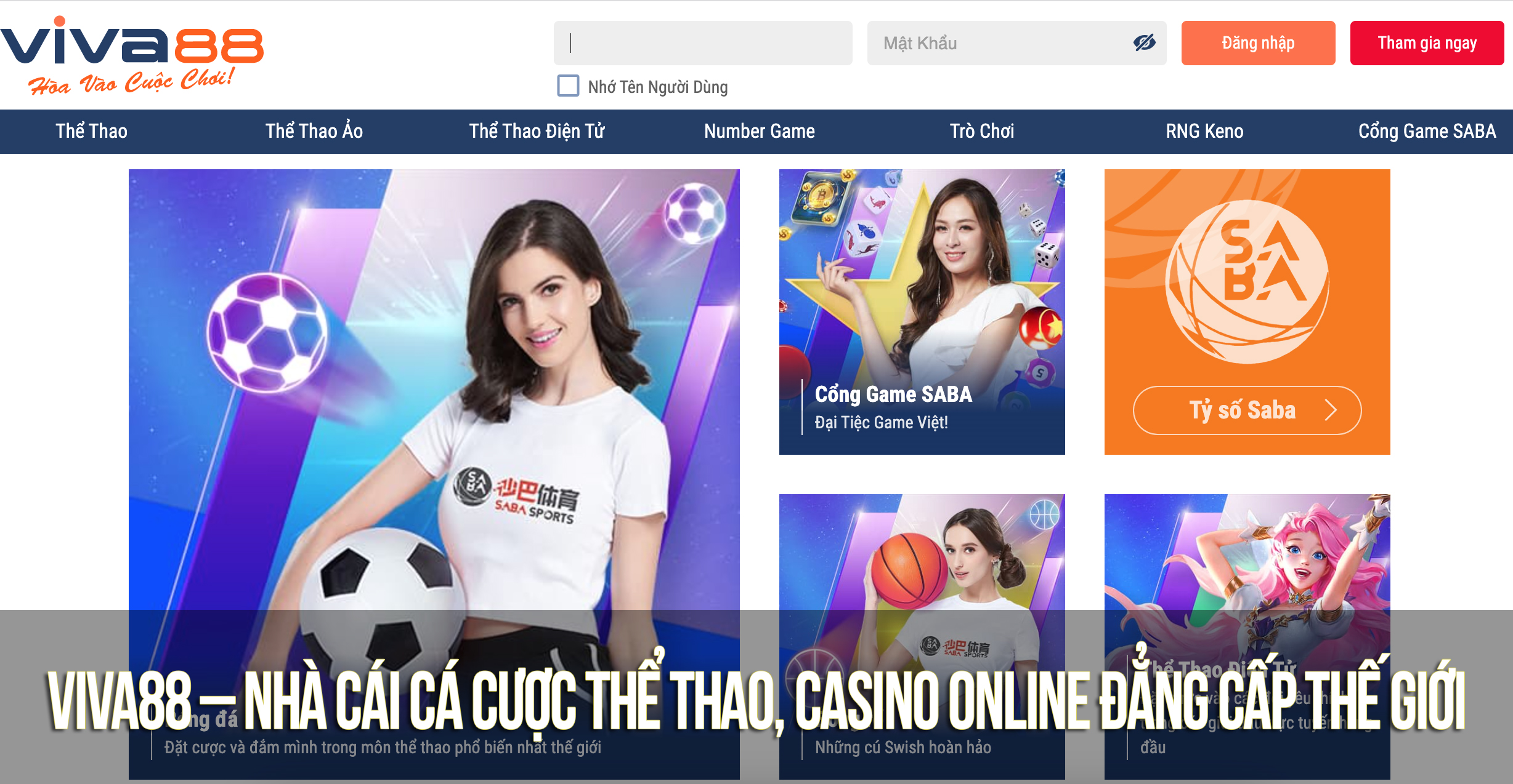 Viva88 – Nhà cái cá cược thể thao, casino online đẳng cấp thế giới