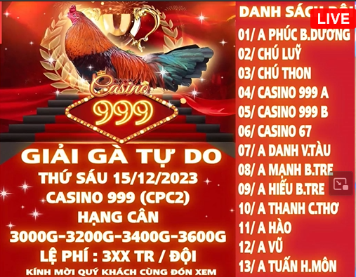 giải đá gà CPC2 tại Casino 999